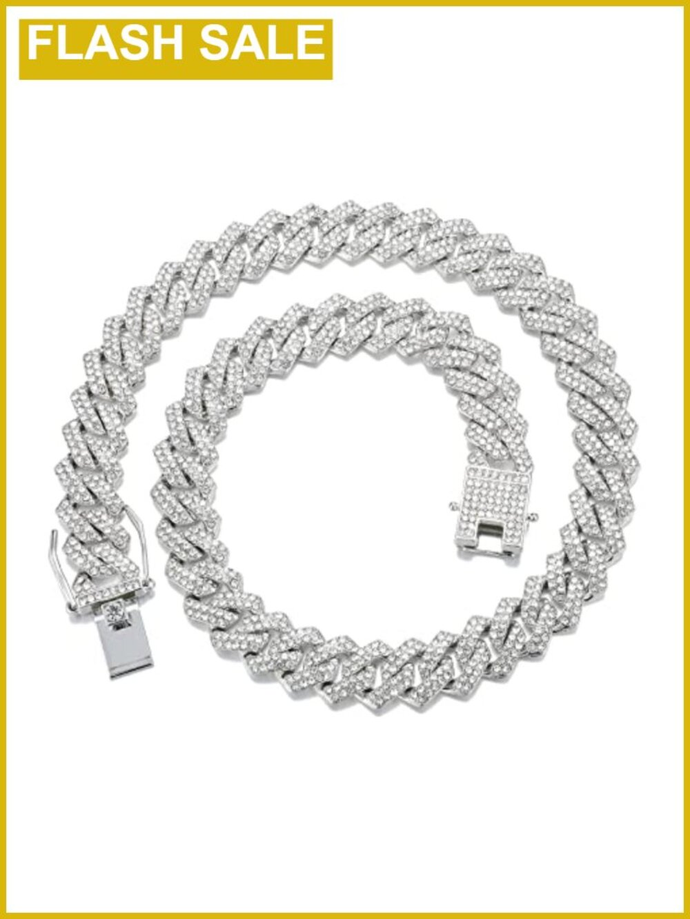 Iced Out Cuban Link Chain Necklace Cubic Zirconia Hip Hop
